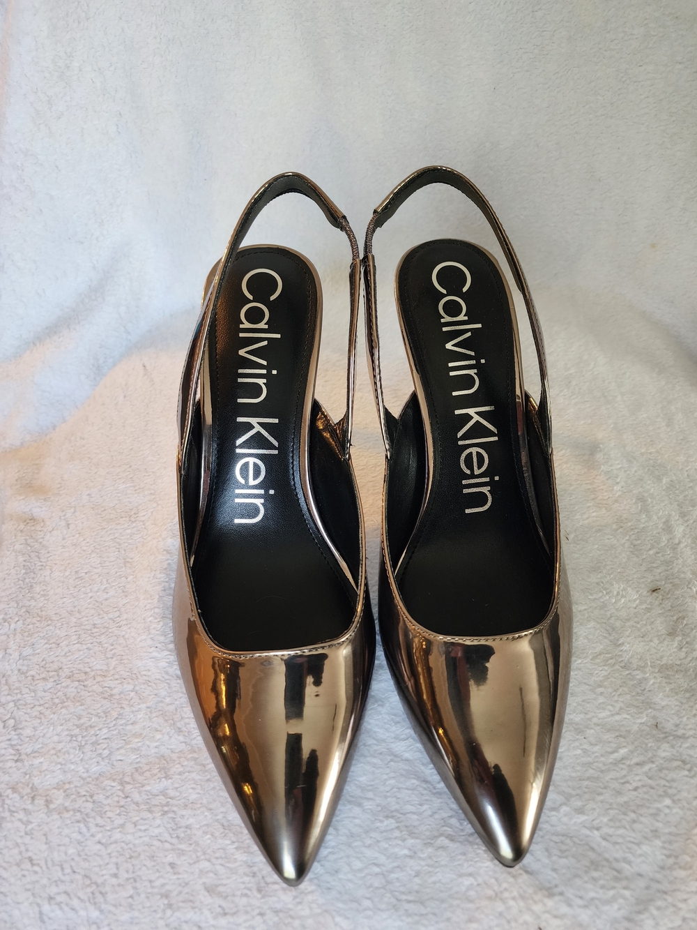 Calvin Klein Metallic Bronze Slingback Heels